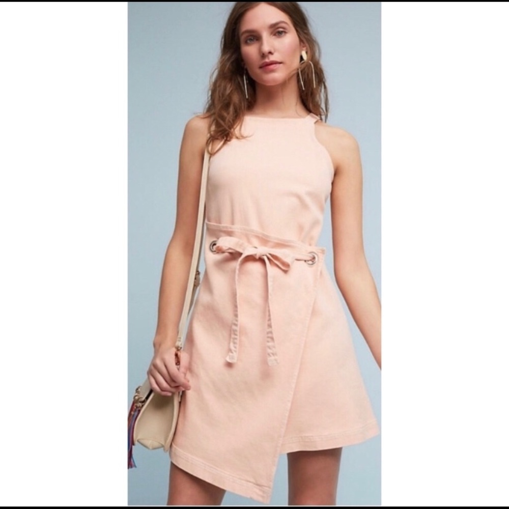 Anthropologie pink denim dress, size 8